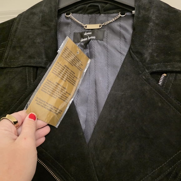 Vintage dennis basso Suede Leather Moto Western Jacket NWT Wmns 1X Black Gothic - Picture 3 of 10